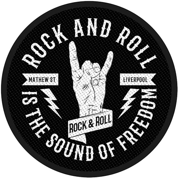 Rock Off Mathew St R&R Horns Standard Patch One Size Svart/Vit Black/White One Size