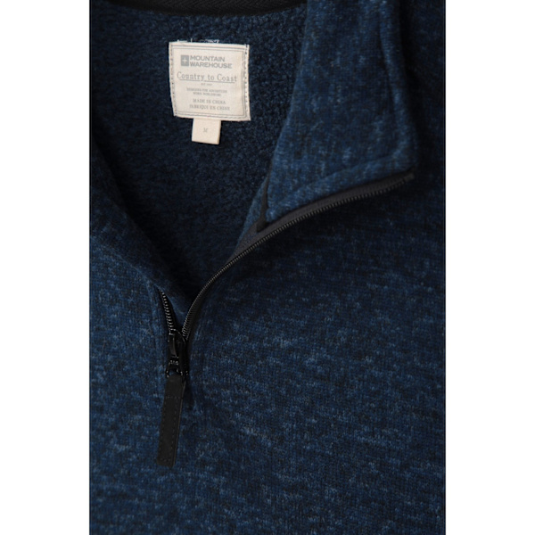 Mountain Warehouse Herr Idris II Halv Zip Fleece Topp 4XL Marinblå Navy 4XL