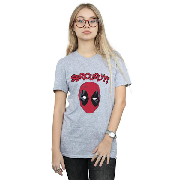 Deadpool Dam/Kvinnor Allvarligt Bomull Pojkvän T-Shirt 3XL S Sports Grey 3XL