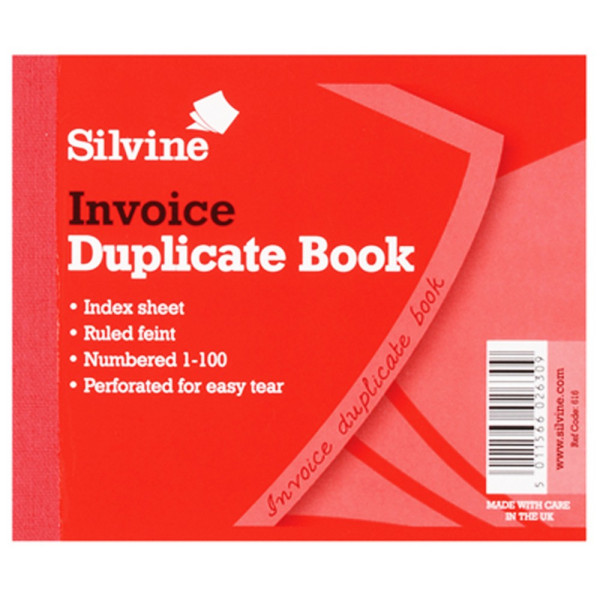 Silvine Small Duplicate Delivery Book Fint 200 ark (paket med Red One Size