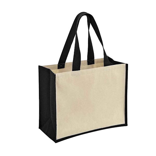 Bullet Varai Canvas/Jute Shopping Tote Bag 19 x 42,2 x 32,5 cm S Solid Black 19 x 42.2 x 32.5cm