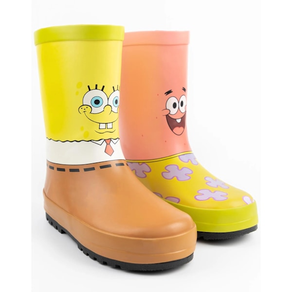 Svampebob Fyrkant Barn/Kids Karaktär Trädgårdsgummiskor 3 Yellow/Pink/Brown 3 UK