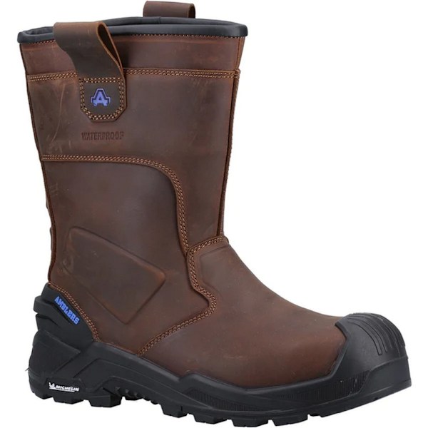 Amblers Herr AS983C Conqueror Rigger Grain Läder Säkerhetsstövlar Brown 6 UK