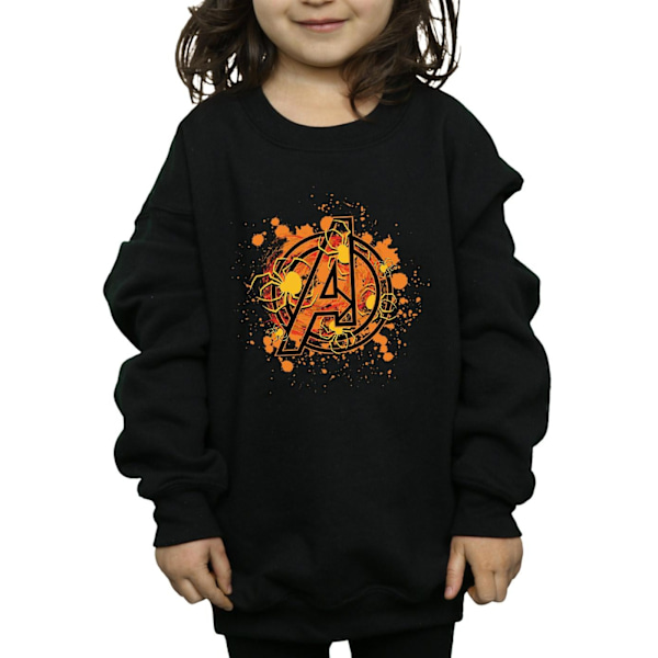 Marvel Girls Avengers Assemble Halloween Spider Logo Sweatshirt Black 12-13 Years