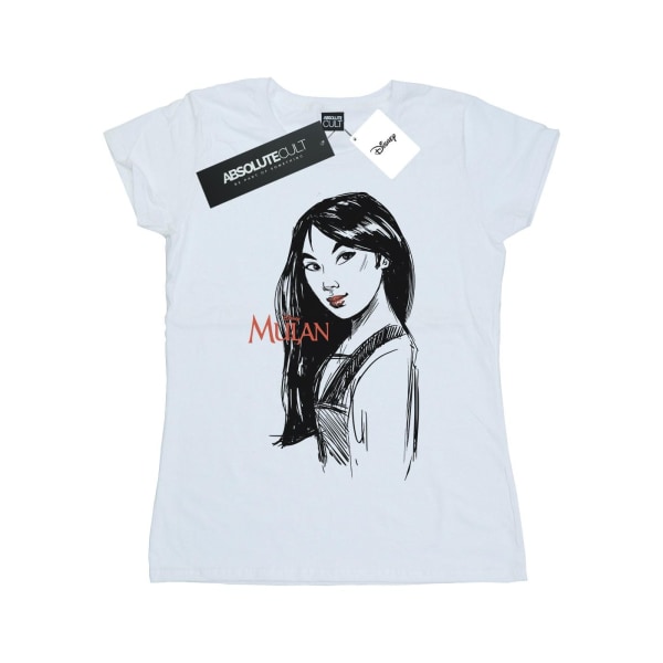 Disney Mulan Sketch T-shirt i bomull för damer/damer XL Vit White XL