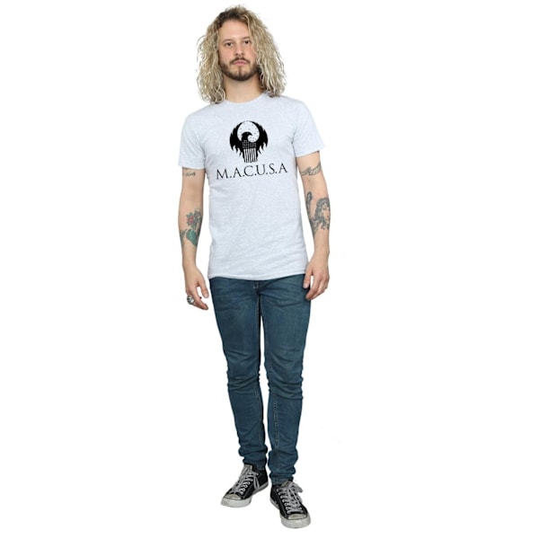 Fantastiska vidunder Mäns MACUSA logotyp T-shirt M Sports Grey Sports Grey M
