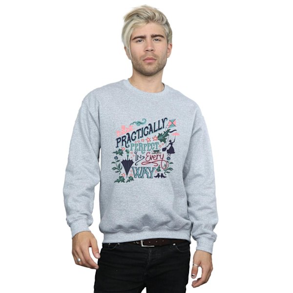 Disney Herr Mary Poppins Praktiskt Sweatshirt XXL Sports Grey Sports Grey XXL