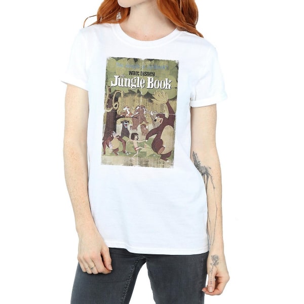 Djungelbok, dam/dam, retroaffisch T-shirt för pojkvän i bomull White M