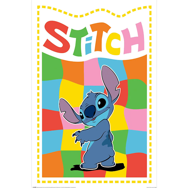 Lilo & Stitch Rutig Poster 61cm x 91cm Flerfärgad Multicoloured 61cm x 91cm