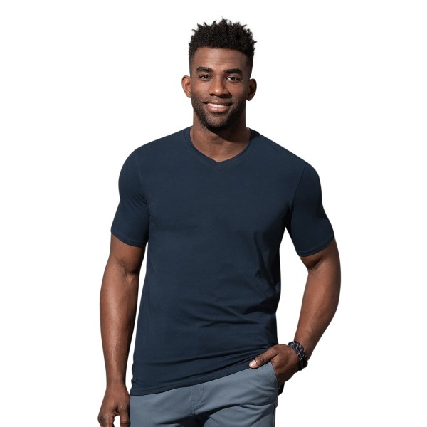 Stedman Stars Mens Clive V Neck Tee S Marina Blå Marina Blue S