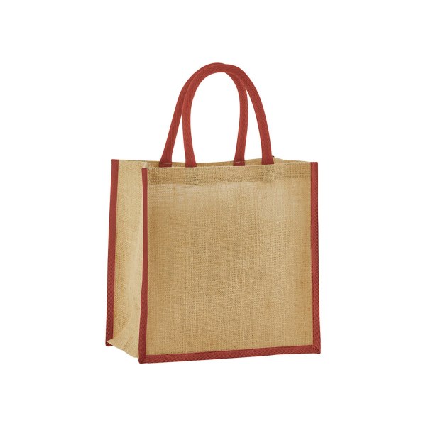 Westford Mill Mini Starched Jute 6L Shopper Bag One Size Natura Natural/Orange Rush One Size