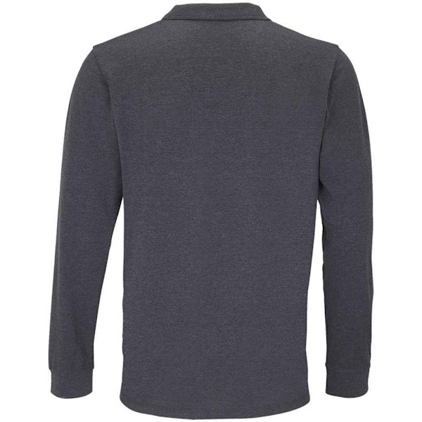 SOLS Unisex Adult Planet Marl Pique Long-Sleeved Polo Shirt XXL Charcoal Marl XXL