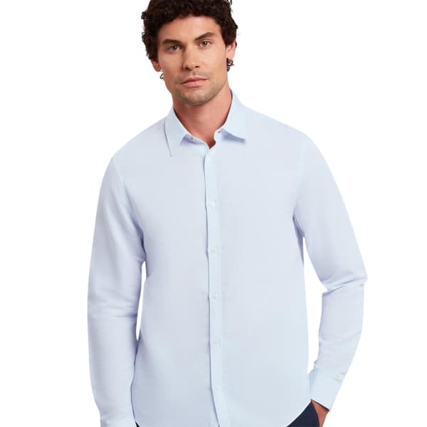 Ted Baker Herrskjorta i linneblandning, normal passform, långärmad L Ljusblå Light Blue L