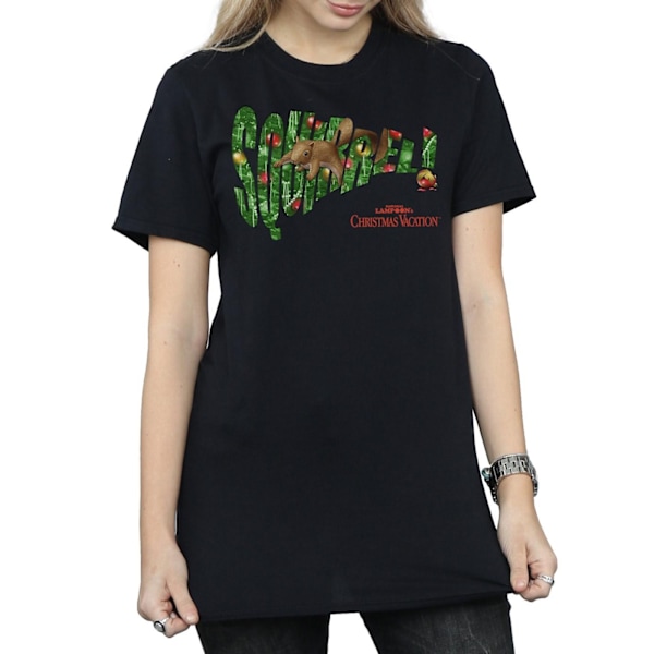 National Lampoon's Christmas Vacation Dam/Damer Ekorre Träd Bomull Boyfriend T-Shirt M Svart Black M