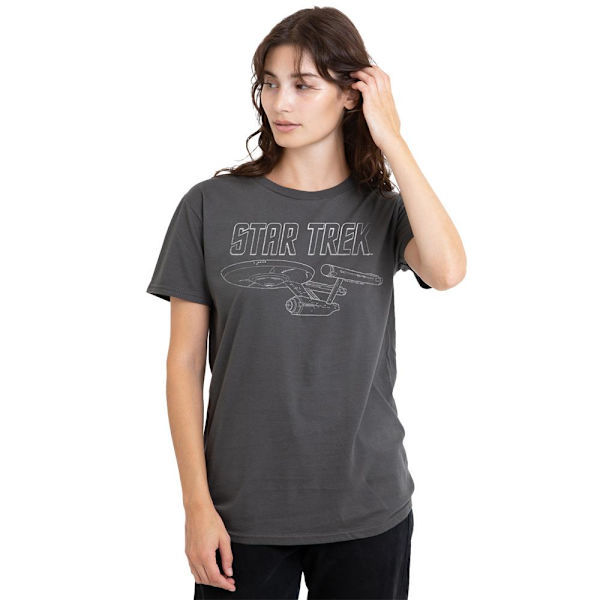 Star Trek Unisex Vuxen The Original Series Enterprise T-Shirt M Charcoal M