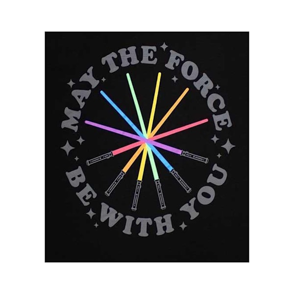 Star Wars Unisex Vuxen Regnbåge Ljussablar T-shirt M Svart Black M