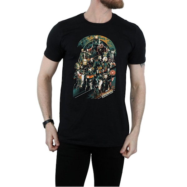 Avengers Infinity War Herrkaraktärer Bomull T-shirt S Svart Black S