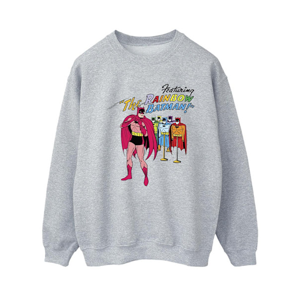 DC Comics Dam/Kvinnor Batman Comic Cover Rainbow Batman Sweatshirt Sports Grey M