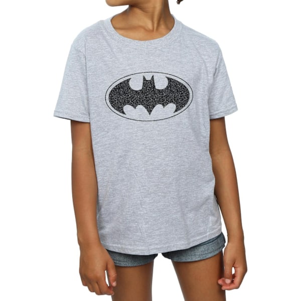 DC Comics Girls Batman One Colour Logo Bomull T-shirt 12-13 År Sports Grey Sports Grey 12-13 Years