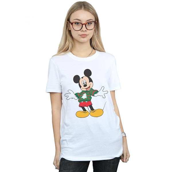 Disney Dam/Damer Mickey Mouse Jultröja Stroke Cotto White XL