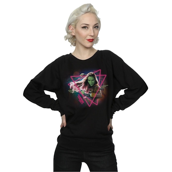 Marvel Dam/Kvinnor Guardians Of The Galaxy Neon Gamora Sweatshirt Black L