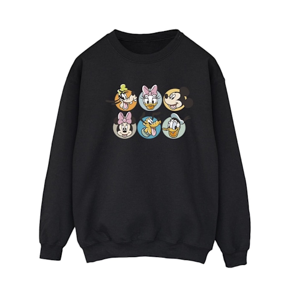 Disney Dam/Dam Mickey Mouse Och Vänner Ansikten Sweatshirt Black XL