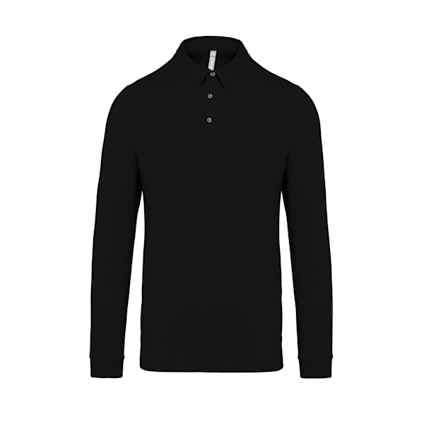 Kariban Herr Jersey Knit Långärmad Polotröja 2XL Svart Black 2XL