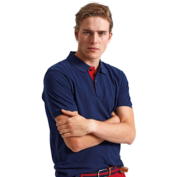 Asquith & Fox Klassisk passform Kontrast Polotröja M Marinblå/ Röd Navy/ Red M