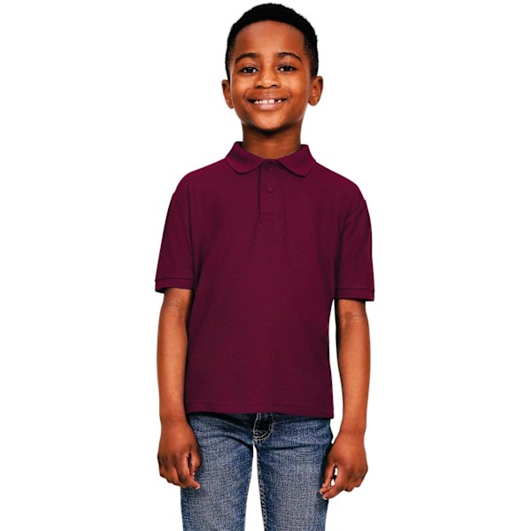 Casual Classic Barn/Kids Pikétröja 7-8 År (128cm) Vinröd Maroon 7-8 Years (128cm)
