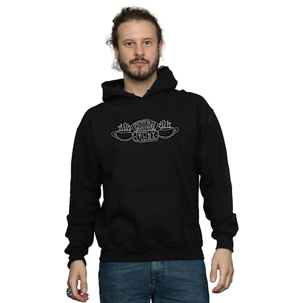 Friends Mens Central Perk Outline Hoodie M Svart Black M