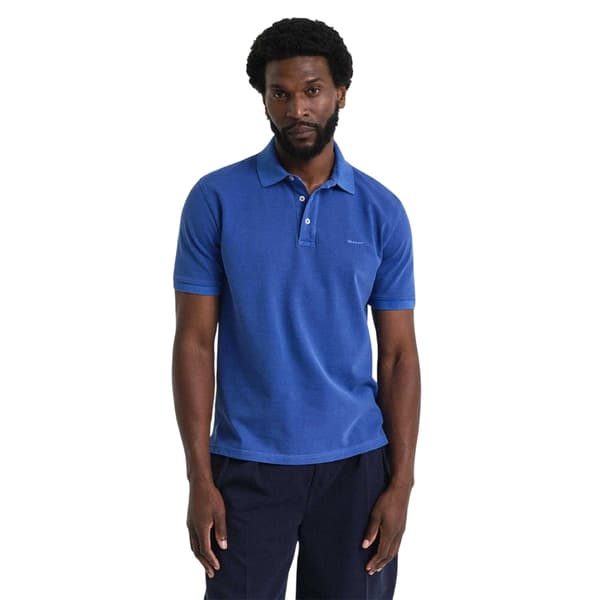 Gant Pikétröja för män, solblekt, M Blå Blue M
