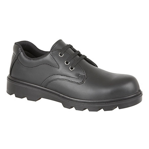 Grafters herr Plain 3 Eye Shine lädersäkerhetsskor 14 UK Blac Black 14 UK