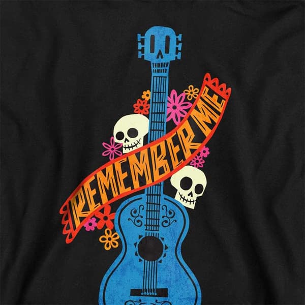 Coco Barn/Barn Gitarr med dödskallar \"Remember Me\" Hoodie 9-11 Black 9-11 Years