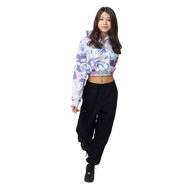 Hype Girls Camo Floral Crop Hoodie 14 år Rosa Pink 14 Years