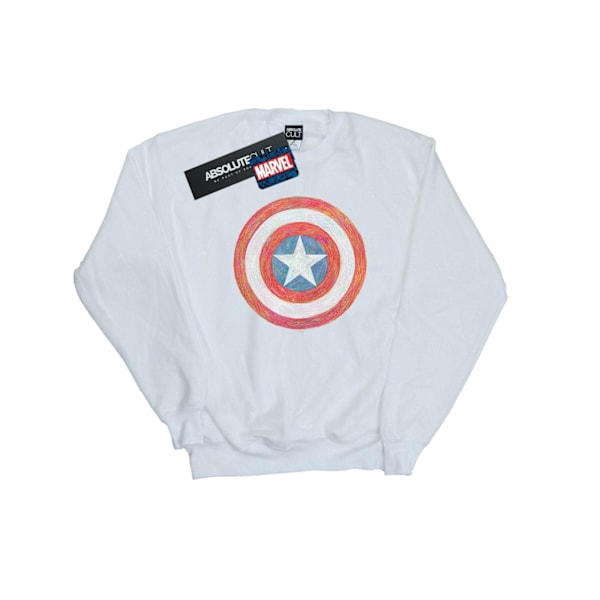 Marvel Herr Captain America Sketched Shield Sweatshirt 4XL Vit White 4XL
