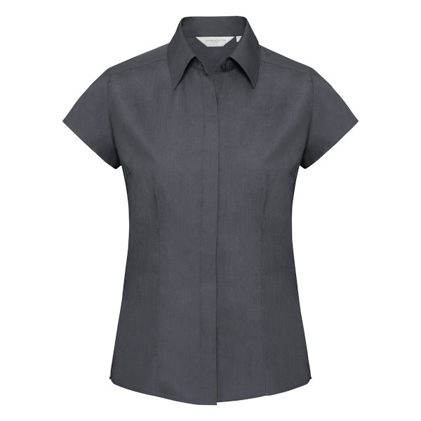 Russell Collection Damkläder Ärmlös Polycotton Lättvård Fitte Convoy Grey XS