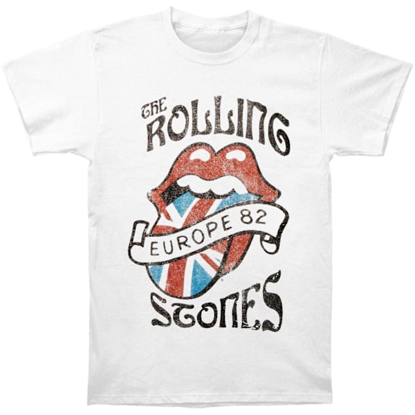 The Rolling Stones Unisex Adult Europe 82 T-Shirt S Vit White S