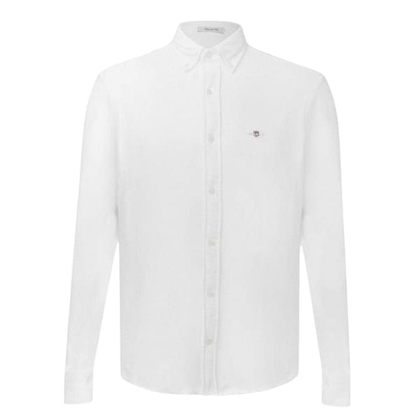 Gant Herr Pikétröja Regular Långärmad Skjorta L Vit White L