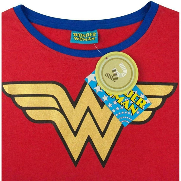 Wonder Woman Dam/Dam T-shirt med logotyp i metall 3XL Röd Red 3XL
