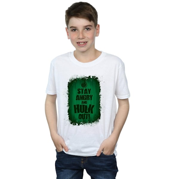 Marvel Boys Hulk Stay Angry T-shirt 12-13 år Vit White 12-13 Years