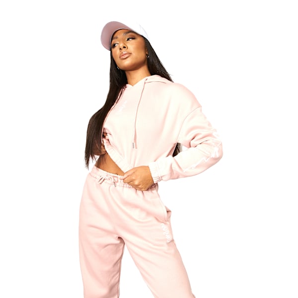 NVME Dam/Kvinnor Crew Neck Crop Hoodie L Dusty Pink Dusty Pink L