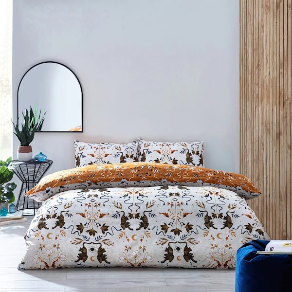 Furn Tiger Fish Botanical Påslakan Set Dubbel Multifärgad Multicoloured Double