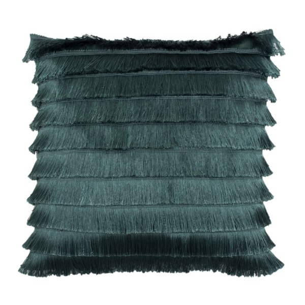 Furn Flicker Tiered Fringe Cover 45 x 45 cm Blågrön Teal 45 x 45 cm