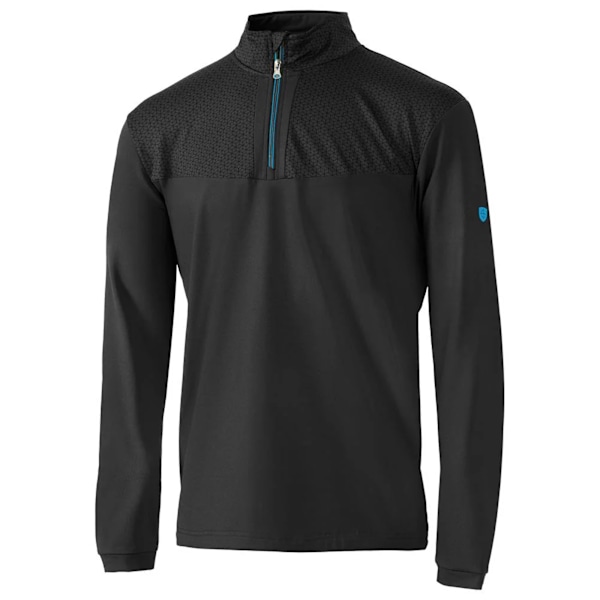 Island Green Herr Abstract Zip Neck Golf Base Layer Top L Svart Black/Charcoal L