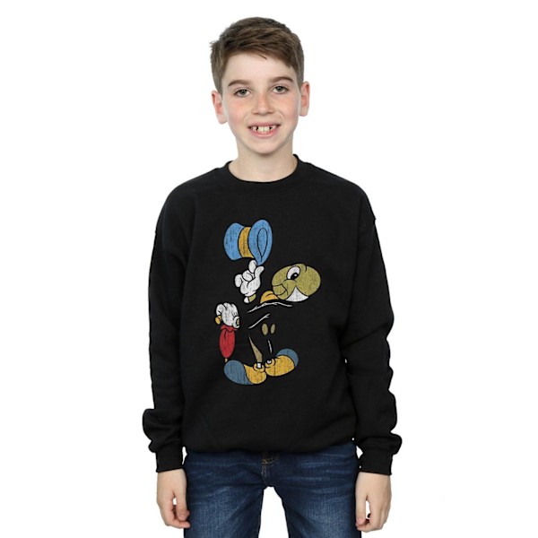 Disney Boys Pinocchio Jiminy Cricket Sweatshirt 12-13 år Svart Black 12-13 Years