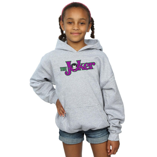 DC Comics Girls The Joker Text Logo Hoodie 5-6 år Sports Grey Sports Grey 5-6 Years