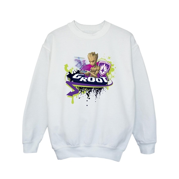 Marvel Girls Guardians Of The Galaxy Groot Gaming Holo Sweatshirt White 12-13 Years