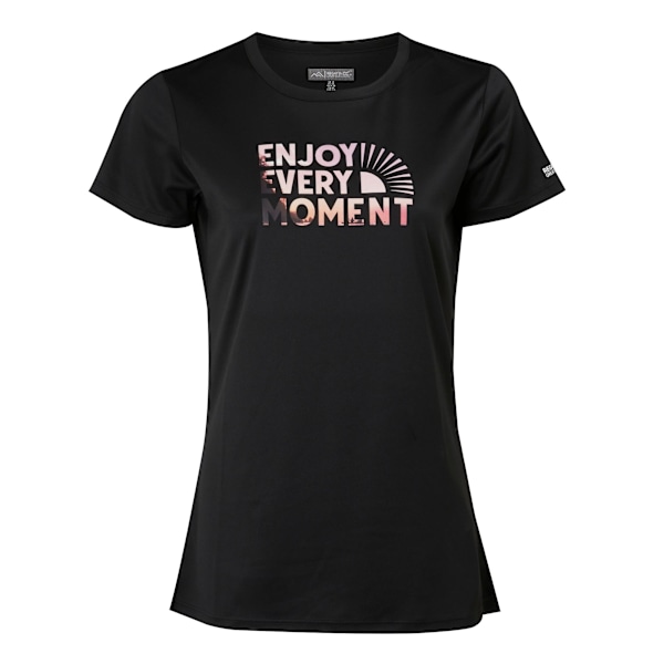 Regatta Fingal VIII Enjoy Every Moment T-shirt för kvinnor/damer, storlek 12 Black 12 UK