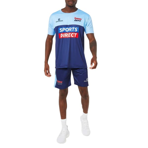Barmy Army Herr T-shirt med rund hals, normal passform, kort ärm S Blå Blue S
