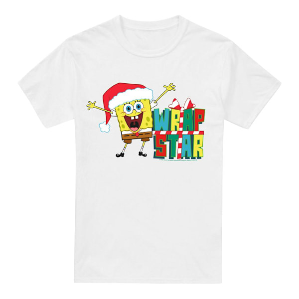 SvampBob Fyrkant Herr Wrap Star Jul T-Shirt L Whi White L